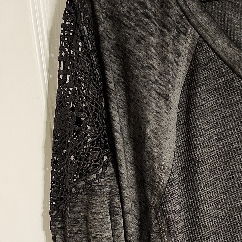 Cato Charcoal Lace Sleeve Blouse - Picture 3 of 6